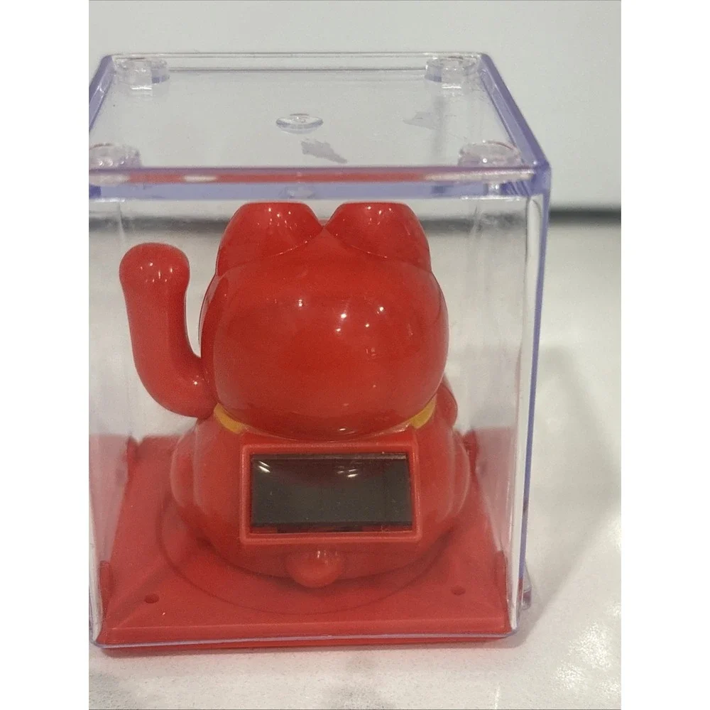 Solar Powered Maneki Neko Welcoming Lucky Fortune Cat-white 2.5